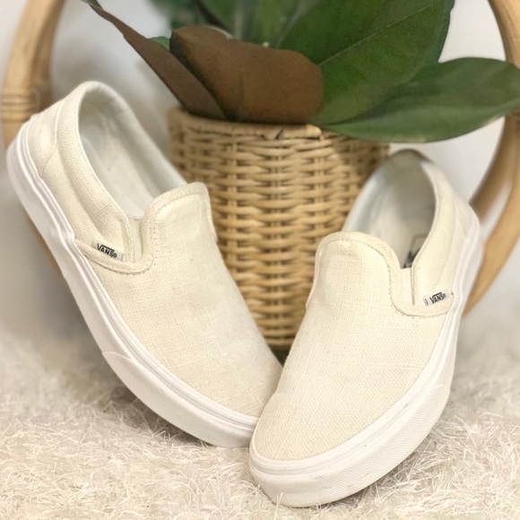 hemp linen slip on vans